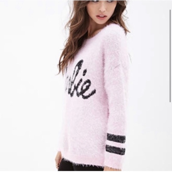 Forever 21 Light Pink Barbie Eyelash Fuzzy Sweater - Picture 5 of 12